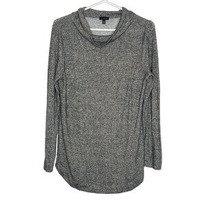 Talbots women’s grey gold long sleeve cowl neck tunic top size m